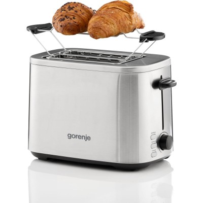Тостер Gorenje 800Вт, підігрів, розморожування, пластик, сріблястий (T800DS) Тостер Gorenje 800Вт, підігрів, розморожування, пластик, сріблястий (T800DS)