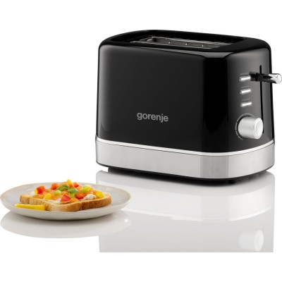 Тостер Gorenje 850Вт, підігрів, розморожування, пластик, чорний (T800DB) Тостер Gorenje 850Вт, підігрів, розморожування, пластик, чорний (T800DB)