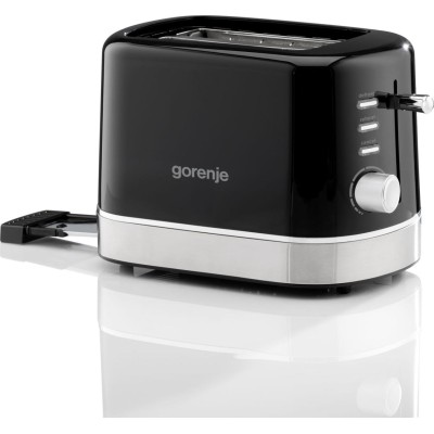 Тостер Gorenje 850Вт, підігрів, розморожування, пластик, чорний (T800DB) Тостер Gorenje 850Вт, підігрів, розморожування, пластик, чорний (T800DB)