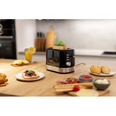Тостер Gorenje 850Вт, підігрів, розморожування, пластик, чорний (T800DB) Тостер Gorenje 850Вт, підігрів, розморожування, пластик, чорний (T800DB)