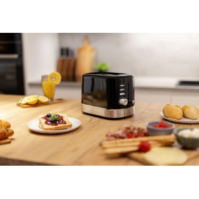 Тостер Gorenje 850Вт, підігрів, розморожування, пластик, чорний (T800DB) Тостер Gorenje 850Вт, підігрів, розморожування, пластик, чорний (T800DB)