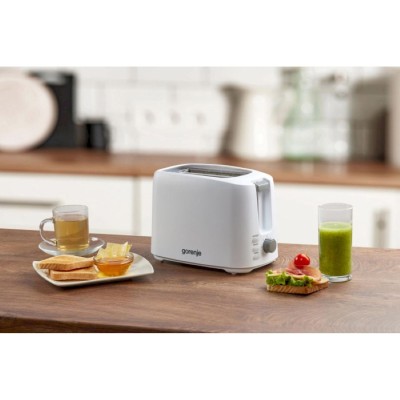 Тостер Gorenje, 850Вт, функц. розморожування, автовідключення, пластик, білий (T700XG)