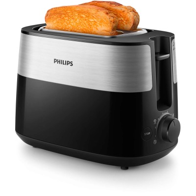 Тостер Philips Daily Collection 830Вт, метал/пластик, чорний (HD2516/90) Тостер Philips Daily Collection 830Вт, метал/пластик, чорний (HD2516/90)