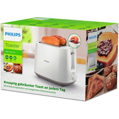 Тостер Philips Daily Collection 830Вт, пластик, білий (HD2581/00) Тостер Philips Daily Collection 830Вт, пластик, білий (HD2581/00)