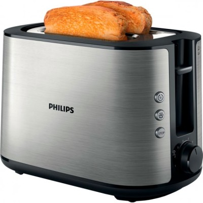 Тостер Philips WiWa Collection 950Вт, метал/пластик, чорний (HD2650/90)
