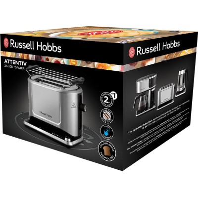 Тостер Russell Hobbs Attentiv 2 Slice 1500Вт, підігрів, розморожування, метал (26210-56) Тостер Russell Hobbs Attentiv 2 Slice 1500Вт, підігрів, розморожування, метал (26210-56)