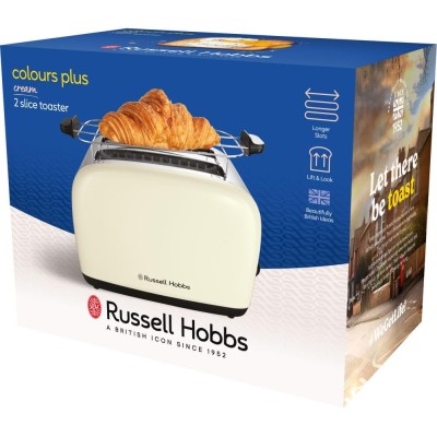 Тостер Russell Hobbs Colours Plus 1600Вт, підігрів, розморожування, метал., бежевий (26551-56) Тостер Russell Hobbs Colours Plus 1600Вт, підігрів, розморожування, метал., бежевий (26551-56)