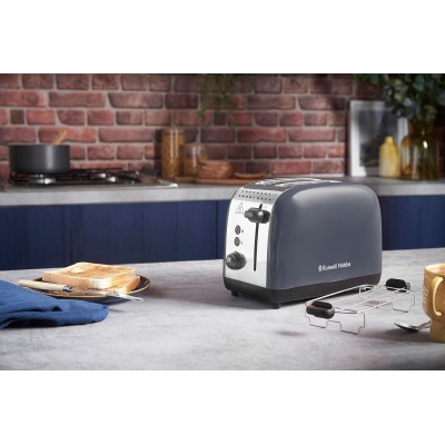 Тостер Russell Hobbs Colours Plus 1600Вт, підігрів, розморожування, метал., сірий (26552-56) Тостер Russell Hobbs Colours Plus 1600Вт, підігрів, розморожування, метал., сірий (26552-56)