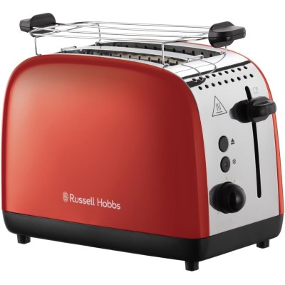 Тостер Russell Hobbs Colours Plus 1600Вт, підігрів, розморожування, метал., червоний (26554-56) Тостер Russell Hobbs Colours Plus 1600Вт, підігрів, розморожування, метал., червоний (26554-56)