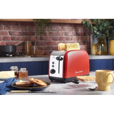 Тостер Russell Hobbs Colours Plus 1600Вт, підігрів, розморожування, метал., червоний (26554-56) Тостер Russell Hobbs Colours Plus 1600Вт, підігрів, розморожування, метал., червоний (26554-56)