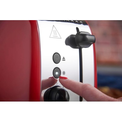 Тостер Russell Hobbs Colours Plus 1600Вт, підігрів, розморожування, метал., червоний (26554-56) Тостер Russell Hobbs Colours Plus 1600Вт, підігрів, розморожування, метал., червоний (26554-56)