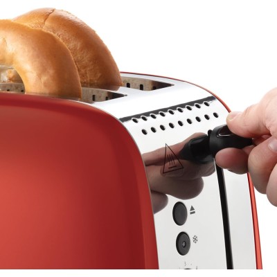 Тостер Russell Hobbs Colours Plus 1600Вт, підігрів, розморожування, метал., червоний (26554-56) Тостер Russell Hobbs Colours Plus 1600Вт, підігрів, розморожування, метал., червоний (26554-56)