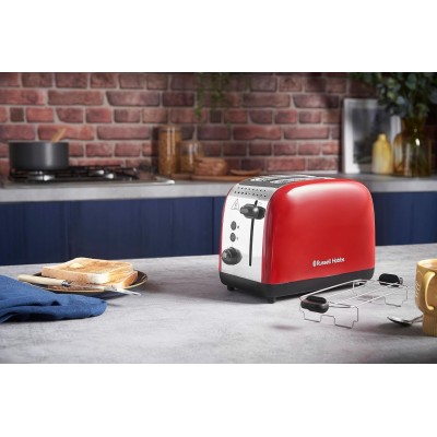 Тостер Russell Hobbs Colours Plus 1600Вт, підігрів, розморожування, метал., червоний (26554-56) Тостер Russell Hobbs Colours Plus 1600Вт, підігрів, розморожування, метал., червоний (26554-56)