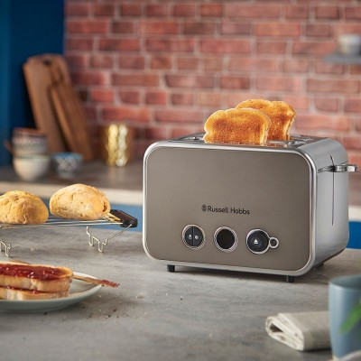 Тостер Russell Hobbs Distinctions 2-Slice 1670Вт, підігрів, розморожування, пластик, сріблясто-сірий (26432-56) Тостер Russell Hobbs Distinctions 2-Slice 1670Вт, підігрів, розморожування, пластик, сріблясто-сірий (26432-56)