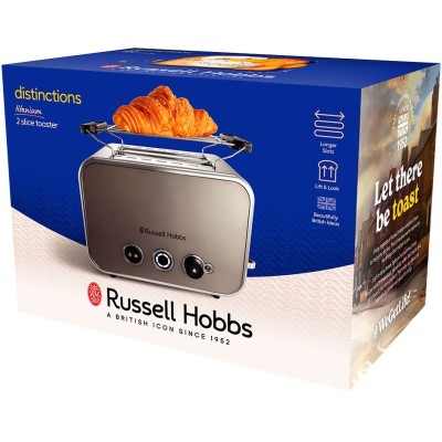 Тостер Russell Hobbs Distinctions 2-Slice 1670Вт, підігрів, розморожування, пластик, сріблясто-сірий (26432-56) Тостер Russell Hobbs Distinctions 2-Slice 1670Вт, підігрів, розморожування, пластик, сріблясто-сірий (26432-56)