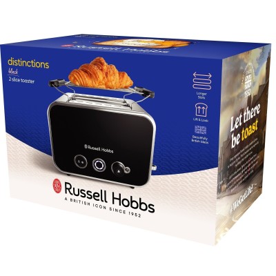 Тостер Russell Hobbs Distinctions 2-Slice 1670Вт, підігрів, розморожування, пластик, чорний (26430-56) Тостер Russell Hobbs Distinctions 2-Slice 1670Вт, підігрів, розморожування, пластик, чорний (26430-56)