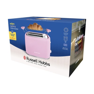 Тостер Russell Hobbs Eden 800Вт, пластик, підігрів,разморозка, малиновий (27372-56) Тостер Russell Hobbs Eden 800Вт, пластик, підігрів,разморозка, малиновий (27372-56)