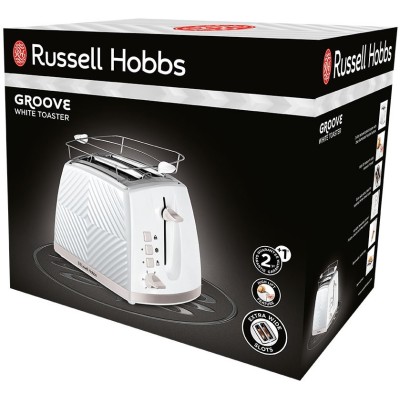Тостер Russell Hobbs GrooWe 2 Slice 850Вт, підігрів, розморож., пластик, білий (26391-56) Тостер Russell Hobbs GrooWe 2 Slice 850Вт, підігрів, розморож., пластик, білий (26391-56)