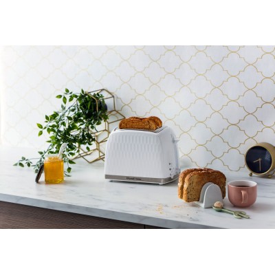 Тостер Russell Hobbs Honeycomb 850Вт, широкі слоти, пластик, білий (26060-56) Тостер Russell Hobbs Honeycomb 850Вт, широкі слоти, пластик, білий (26060-56)