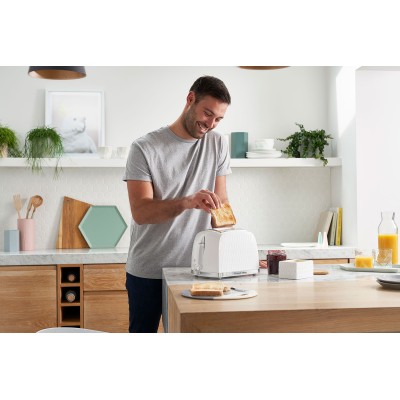 Тостер Russell Hobbs Honeycomb 850Вт, широкі слоти, пластик, білий (26060-56) Тостер Russell Hobbs Honeycomb 850Вт, широкі слоти, пластик, білий (26060-56)