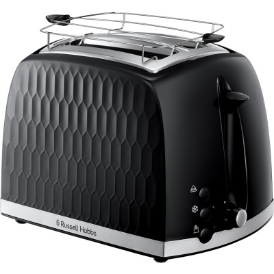 Тостер Russell Hobbs Honeycomb 850Вт, широкі слоти, пластик, чорний (26061-56) Тостер Russell Hobbs Honeycomb 850Вт, широкі слоти, пластик, чорний (26061-56)