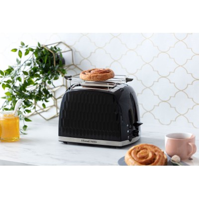 Тостер Russell Hobbs Honeycomb 850Вт, широкі слоти, пластик, чорний (26061-56) Тостер Russell Hobbs Honeycomb 850Вт, широкі слоти, пластик, чорний (26061-56)