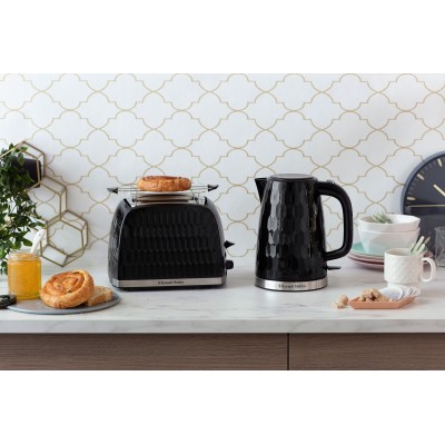 Тостер Russell Hobbs Honeycomb 850Вт, широкі слоти, пластик, чорний (26061-56) Тостер Russell Hobbs Honeycomb 850Вт, широкі слоти, пластик, чорний (26061-56)