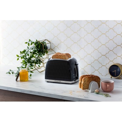 Тостер Russell Hobbs Honeycomb 850Вт, широкі слоти, пластик, чорний (26061-56) Тостер Russell Hobbs Honeycomb 850Вт, широкі слоти, пластик, чорний (26061-56)