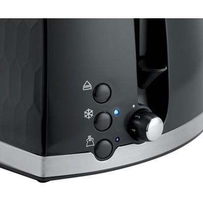 Тостер Russell Hobbs Honeycomb 850Вт, широкі слоти, пластик, чорний (26061-56) Тостер Russell Hobbs Honeycomb 850Вт, широкі слоти, пластик, чорний (26061-56)