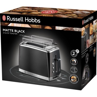 Тостер Russell Hobbs Matte Black 2 Slice, 1550Вт, нержавіюча сталь, підігрів, розморожування, чорний (26150-56) Тостер Russell Hobbs Matte Black 2 Slice, 1550Вт, нержавіюча сталь, підігрів, розморожування, чорний (26150-56)