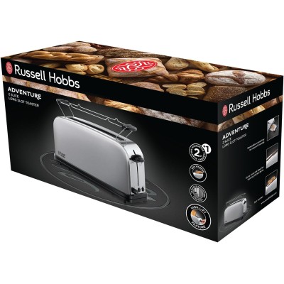 Тостер Russell Hobbs Oxford 1000Вт, довгі слоти, метал, сріблястий (21396-56) Тостер Russell Hobbs Oxford 1000Вт, довгі слоти, метал, сріблястий (21396-56)