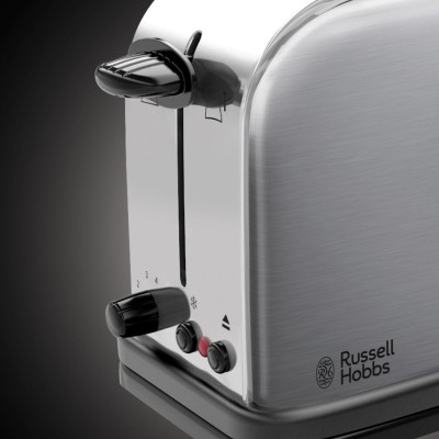 Тостер Russell Hobbs Oxford 1000Вт, довгі слоти, метал, сріблястий (21396-56) Тостер Russell Hobbs Oxford 1000Вт, довгі слоти, метал, сріблястий (21396-56)
