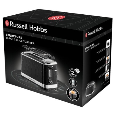Тостер Russell Hobbs Structure, 1050Вт, пластик, чорний (28091-56) Тостер Russell Hobbs Structure, 1050Вт, пластик, чорний (28091-56)