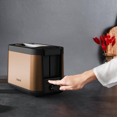 Тостер Tefal Coppertinto 850Вт, розморожування, метал, бронзовий (TT430G10) Тостер Tefal Coppertinto 850Вт, розморожування, метал, бронзовий (TT430G10)