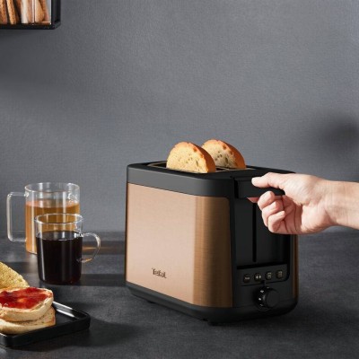 Тостер Tefal Coppertinto 850Вт, розморожування, метал, бронзовий (TT430G10) Тостер Tefal Coppertinto 850Вт, розморожування, метал, бронзовий (TT430G10)