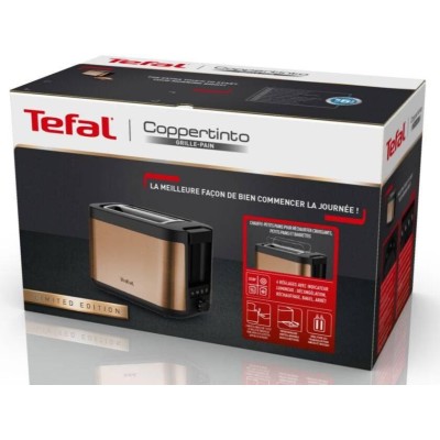 Тостер Tefal Coppertinto 850Вт, розморожування, метал, бронзовий (TT430G10) Тостер Tefal Coppertinto 850Вт, розморожування, метал, бронзовий (TT430G10)