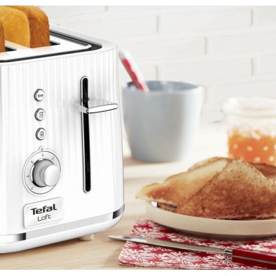 Тостер Tefal Loft 850Вт, пластик, білий (TT761138)