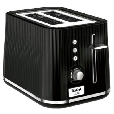 Тостер Tefal Loft 850Вт, розморожування, пластик, чорний (TT761838) Тостер Tefal Loft 850Вт, розморожування, пластик, чорний (TT761838)