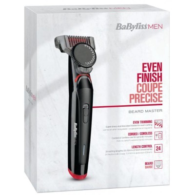 Тример Babyliss, для бороди і вусів, мережа+акум., вібраційний мотор, насадок-1, сталь, чорний (T861E) Тример Babyliss, для бороди і вусів, мережа+акум., вібраційний мотор, насадок-1, сталь, чорний (T861E)