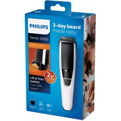 Тример Philips Beardtrimmer series 3000, для бороди і вусів, акум., сталь, чорно-сріблястий (BT3206/14) Тример Philips Beardtrimmer series 3000, для бороди і вусів, акум., сталь, чорно-сріблястий (BT3206/14)