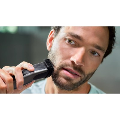 Тример Philips Beardtrimmer series 5000, для бороди і вусів, мережа+акум., насадок-2, чохол, сталь, чорний (BT5515/70) Тример Philips Beardtrimmer series 5000, для бороди і вусів, мережа+акум., насадок-2, чохол, сталь, чорний (BT5515/70)
