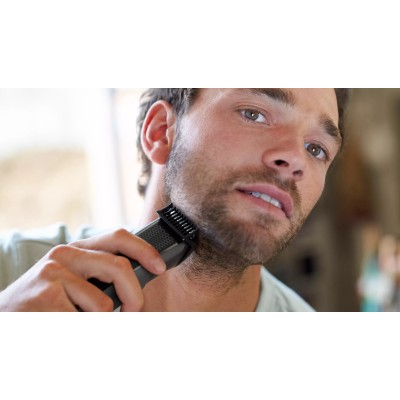 Тример Philips Beardtrimmer series 5000, для бороди і вусів, мережа+акум., насадок-2, чохол, сталь, чорний (BT5515/70) Тример Philips Beardtrimmer series 5000, для бороди і вусів, мережа+акум., насадок-2, чохол, сталь, чорний (BT5515/70)
