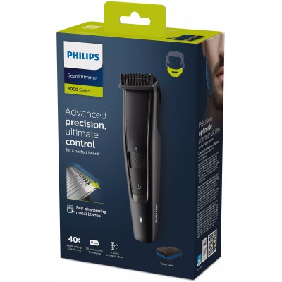 Тример Philips Beardtrimmer series 5000, для бороди і вусів, мережа+акум., насадок-2, чохол, сталь, чорний (BT5515/70) Тример Philips Beardtrimmer series 5000, для бороди і вусів, мережа+акум., насадок-2, чохол, сталь, чорний (BT5515/70)