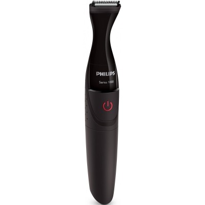 Тример Philips Multigroom series 1000, для бороди і вусів, 1хАА, насадок-4, сталь, чорний (MG1100/16) Тример Philips Multigroom series 1000, для бороди і вусів, 1хАА, насадок-4, сталь, чорний (MG1100/16)