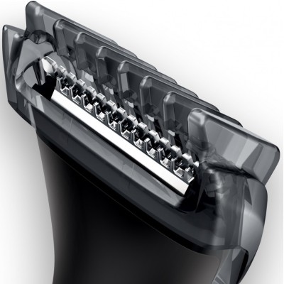 Тример Philips Multigroom series 1000, для бороди і вусів, 1хАА, насадок-4, сталь, чорний (MG1100/16) Тример Philips Multigroom series 1000, для бороди і вусів, 1хАА, насадок-4, сталь, чорний (MG1100/16)