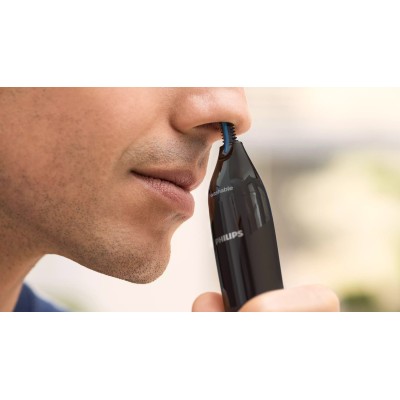 Тример Philips Series 1000, для носа та вух, 1хАА, сталь, чорний (NT1650/16) Тример Philips Series 1000, для носа та вух, 1хАА, сталь, чорний (NT1650/16)