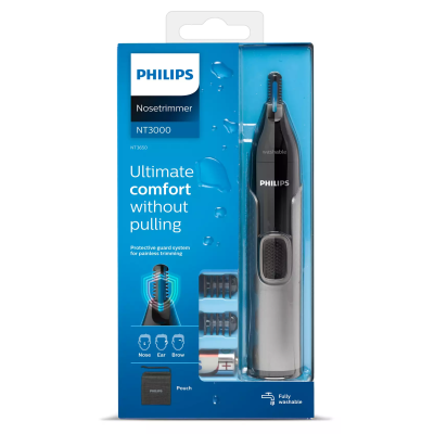 Тример Philips Series 3000, 1хАА, насадок-2, сталь, чорний (NT3650/16) Тример Philips Series 3000, 1хАА, насадок-2, сталь, чорний (NT3650/16)