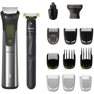 Тример Philips Series 9000, акум., насадок-15, OneBlade в компл., сталь, сірий (MG9552/15) Тример Philips Series 9000, акум., насадок-15, OneBlade в компл., сталь, сірий (MG9552/15)
