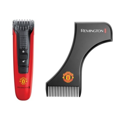 Тример Remington Beard Boss Manchester United, для бороди і вусів, акум., роторний мотор, насадок-1, сталь, червоний (MB4128) Тример Remington Beard Boss Manchester United, для бороди і вусів, акум., роторний мотор, насадок-1, сталь, червоний (MB4128)