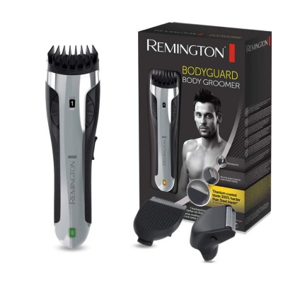 Тример Remington Bodyguard Body Hair Trimmer, акум., насадок-2, титан.напил., чорно-сріблястий (BHT2000A) Тример Remington Bodyguard Body Hair Trimmer, акум., насадок-2, титан.напил., чорно-сріблястий (BHT2000A)